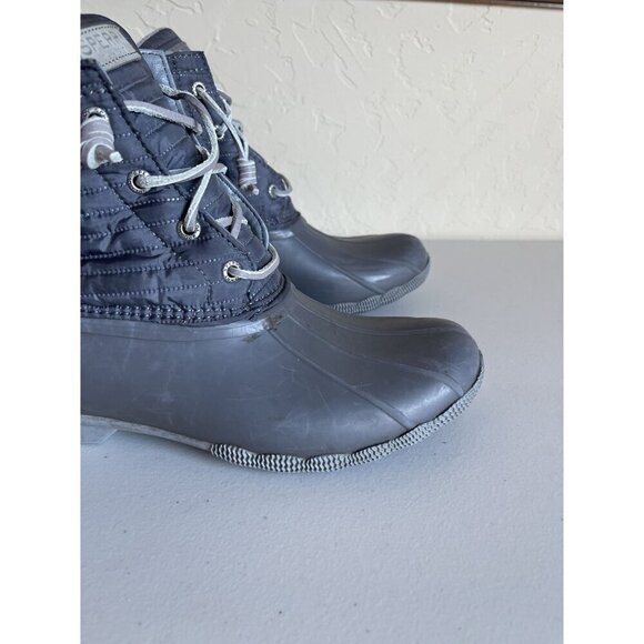 Sperry Women's Saltwater Nylon Snow  Gray Rubber Ankle Boots Women's US Size 9 G - Picture 3 of 8